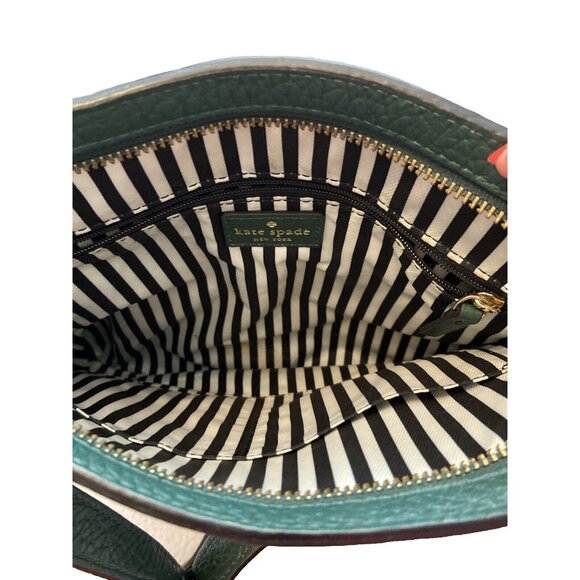 Kate Spade NY Southport Avenue Cora Pebbled Leather Green Crossbody Bag - Picture 7 of 7